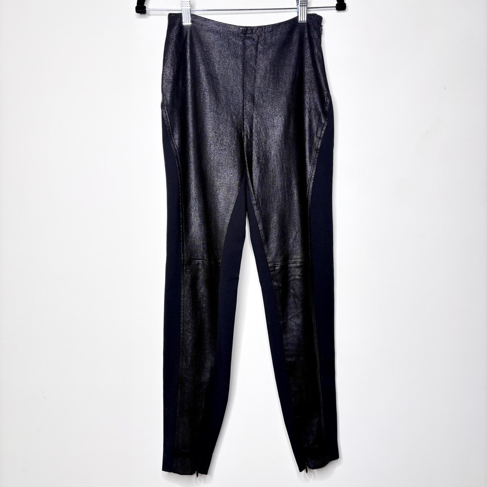 Ralph Lauren Black Label Lamb Leather Skinny Stretch Pants